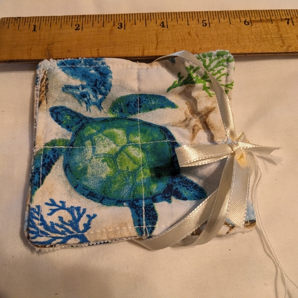 3 Microfiber Makeup Removers Handmade Hand Crafted Sea Turtles - Picture 3 of 4